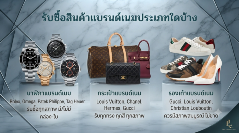รับซื้อแบรนด์เนม หาดใหญ่ สงขลา 2026 รับซื้อนาฬิกาหรู กระเป๋าแบรนด์เนม และรองเท้าแบรนด์เนม ให้ราคาสูง บริการถึงบ้าน