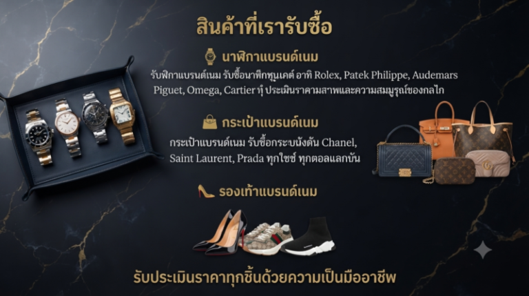 รับซื้อแบรนด์เนม พังงา นาฬิกา กระเป๋า รองเท้า ราคาสูง บริการถึงบ้าน 1 รับซื้อแบรนด์เนมพังงา จ่ายเงินสดทันที ราคาสูงกว่าที่อื่น