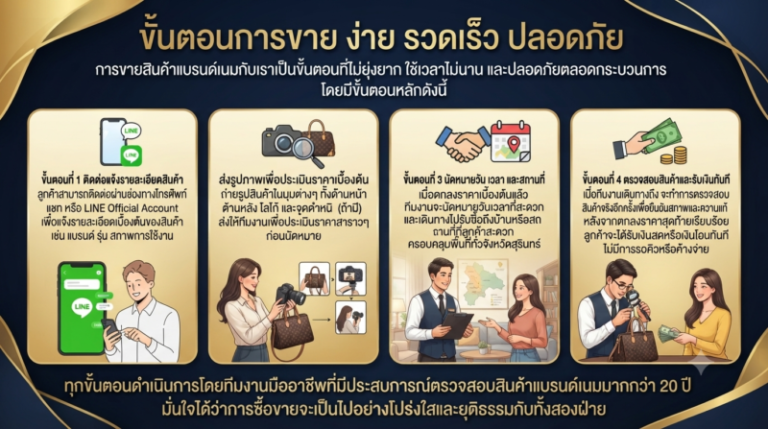 ขั้นตอนขายแบรนด์เนมกับร้านรับซื้อสุรินทร์ นัดรับถึงบ้าน
