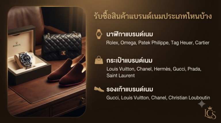 รับซื้อแบรนด์เนมลำปาง นาฬิกา กระเป๋า รองเท้า ราคาดี นัดรับถึงที่ 1 รับซื้อนาฬิกา Rolex กระเป๋า Louis Vuitton Chanel ลำปาง ราคาสูง